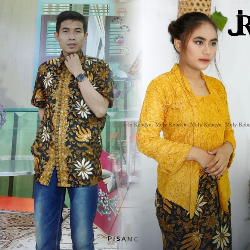 COUPLE KEBAYA KUTUBARU BROKAT / KEBAYA KUTU BARU / KEMEJA BATIK PRIA