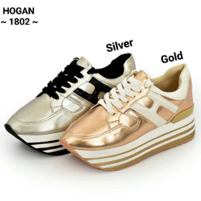 AA. HOGAN Metallic Sneakers Shoes 1802#  (08)*