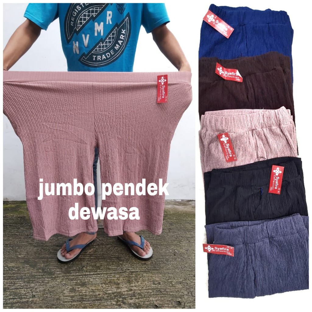 Celana kulot babat jumbo pendek muat 45 90kg Shopee Celana kulot babat jumbo pendek muat 45 90kg Shopee