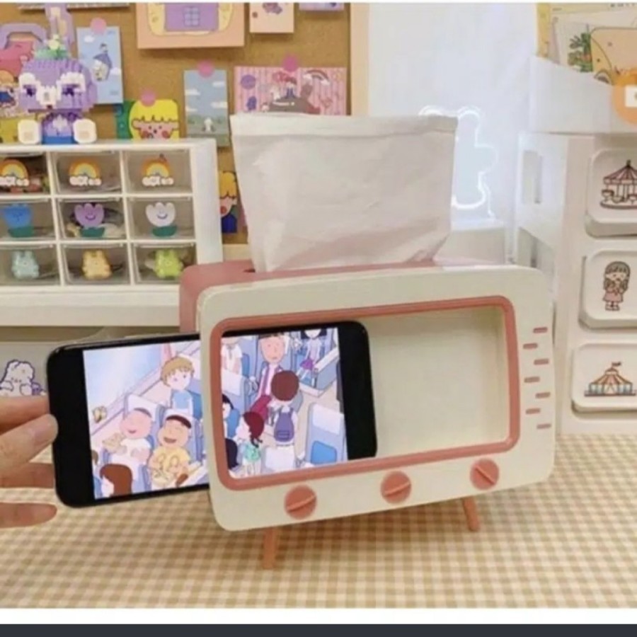 Tempat tissue hp phone holder model tv box serbaguna drakor movie new masak nonton youtube resep