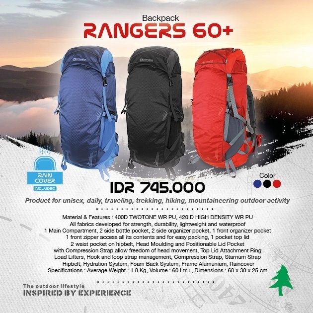 CARIER CONSINA RANGER 60L - Tas Gunung - BONUS COVER BAG