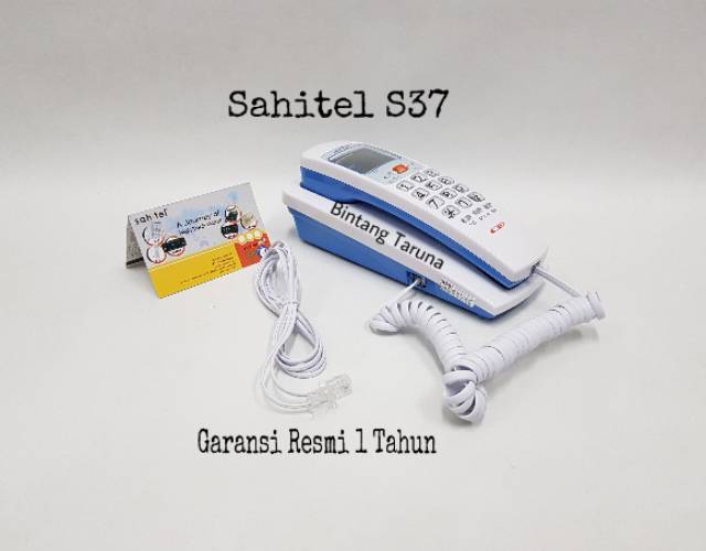 Telepon Kabel Sahitel S-37 Pesawat Telepon Sahitel S37 (Putih Biru)