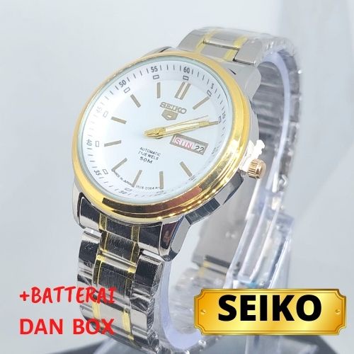 JAM TANGAN PRIA ANTI AIR SEIKO TANGGAL DAN HARI AKTIF