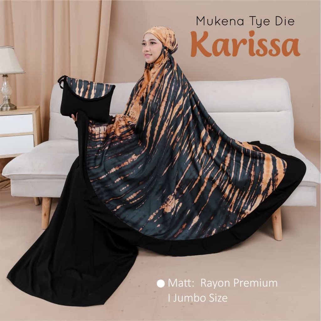 Mukena Bali Dewasa Rampel Jumbo Hitam Tie Dye Terbaru Bagus Free Tas