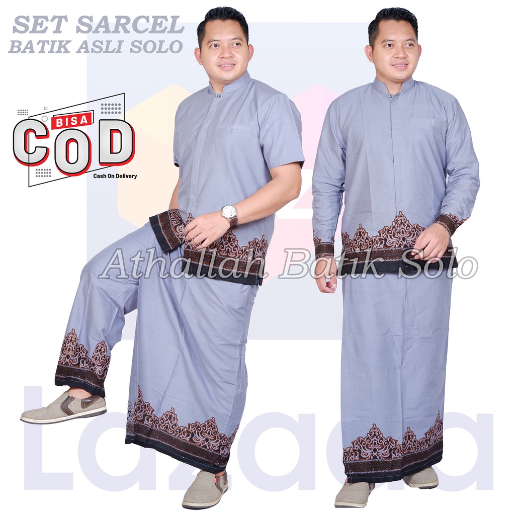 Setelan Celana Sarung Kemeja Batik Pria Asli Solo / Batik Original Solo