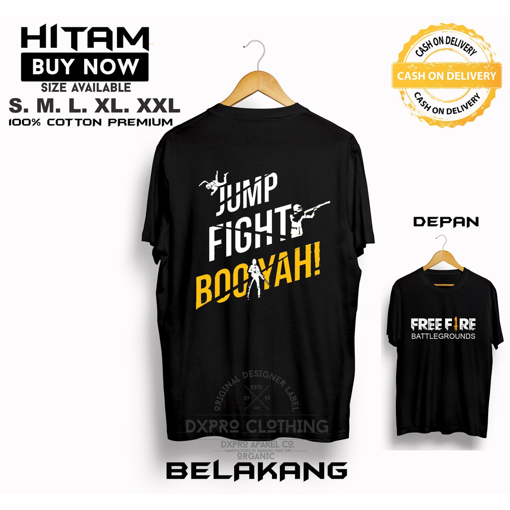 Kaos Baju Free Fire Jump Fight Booyah