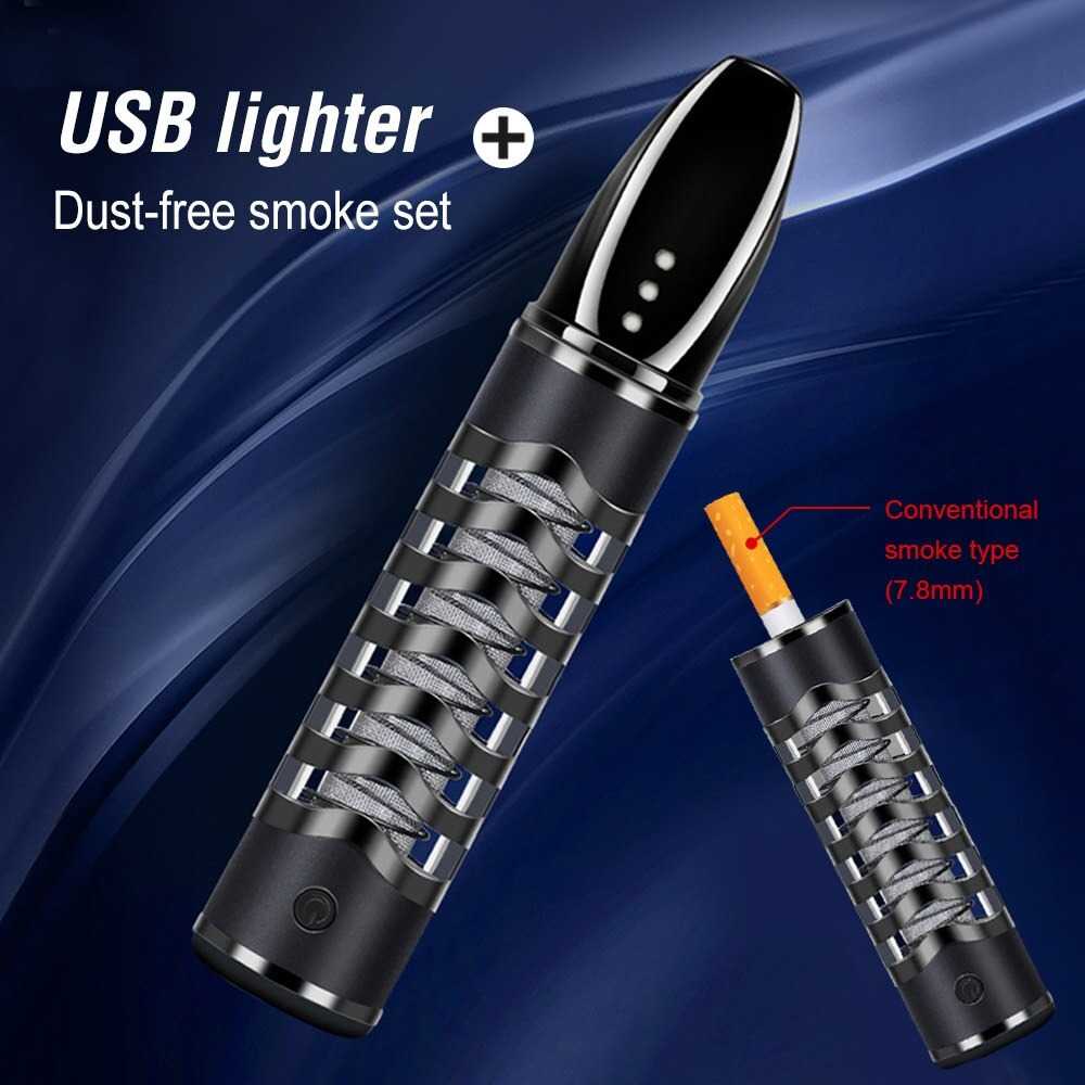 GIJ -Lighter Asbak Rokok Portable with USB Coil Lighter