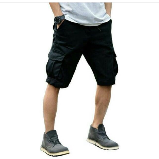 Celana pendek cargo pria murah size 27-38 katun stret original pdl gunung fitnes gym fashion hits