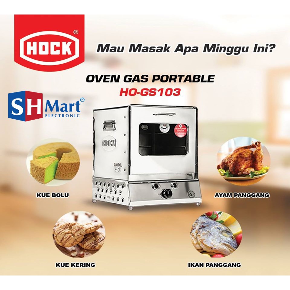 OVEN GAS MURAH PORTABLE STAINLESS STEEL HO-GS103 HOCK (KHUSUS MEDAN)