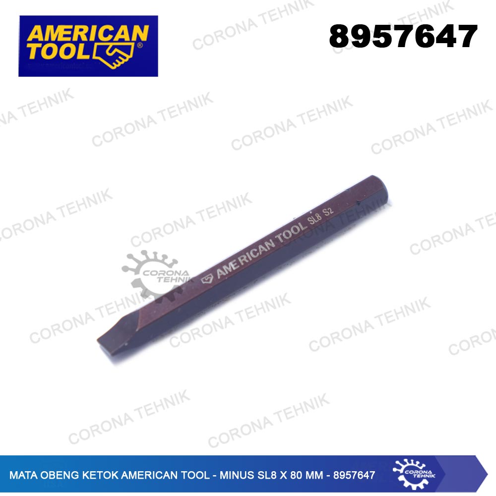 8957647 - Mata Obeng Ketok American Tool - Minus SL8 x 80 mm