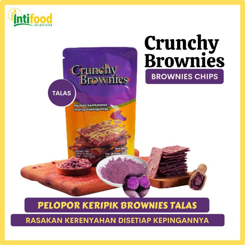 Keripik Brownies Rasa Talas 75 gram - Brownies Chips - Crunchy Brownies Talas