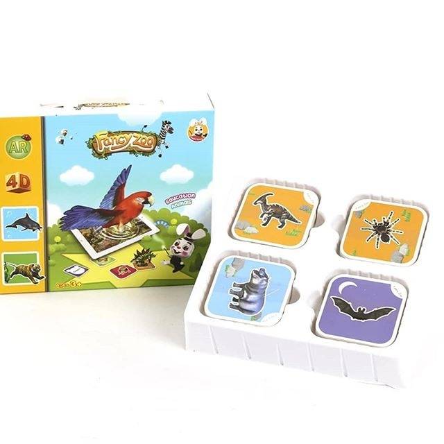 Fancy zoo mainan edukasi flash card AR animal 4D