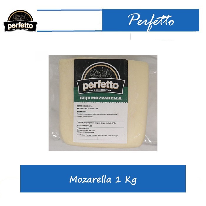 

Perfetto Cheese Mozzarella 1 Kg / Keju Mozzarella