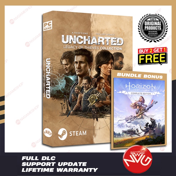 Uncharted Legacy of Thieves Collection plus Horizon Zero Dawn PC Original