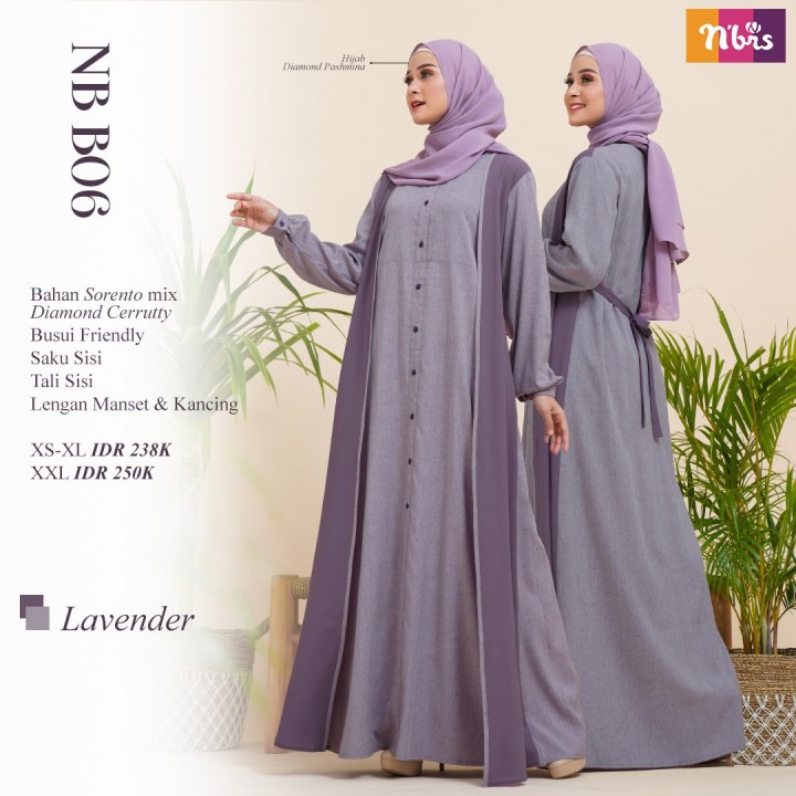 GAMIS NIBRAS  NB B06 BROWN - LAVENDER &amp; FUCHSIA