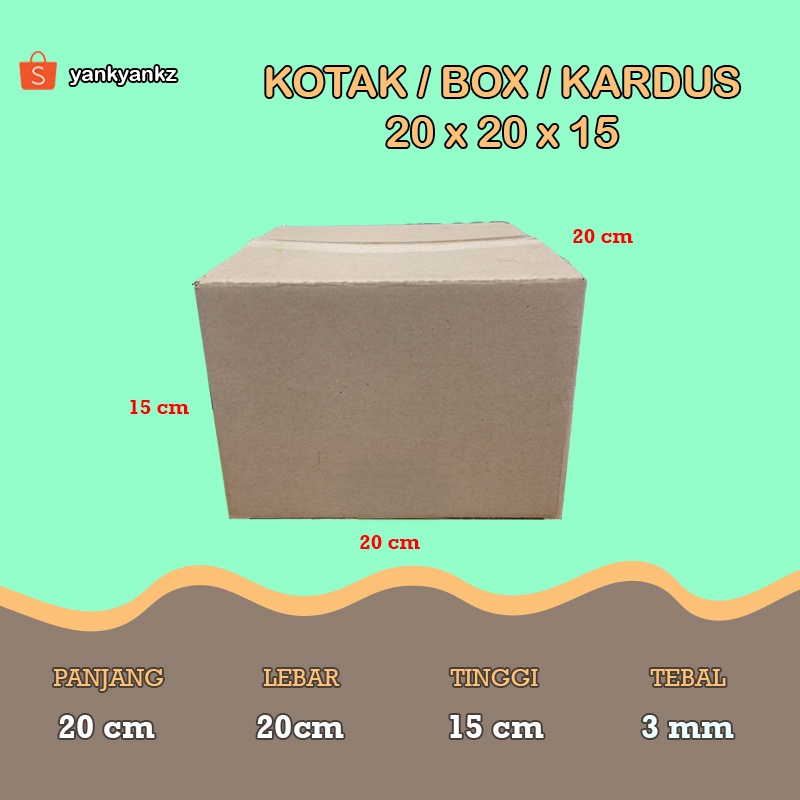 

Kotak / kardus / box ukuran 20x20x15cm untuk packing barang sedang