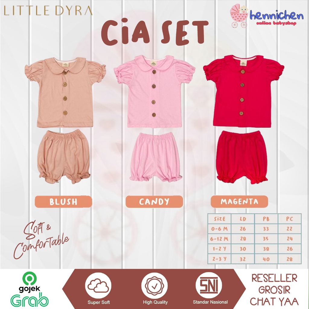 LITTLEDYRA CIA SET BAJU BAYI BAJU ANAK SETELAN ANAK PEREMPUAN 0-3 TAHUN