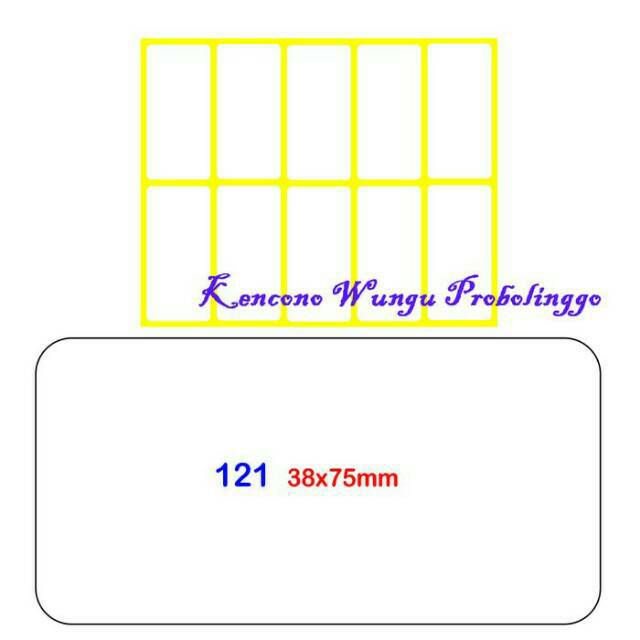 Jual Kertas Stiker Label Nama Label Harga 121 isi 7 lembar Indonesia