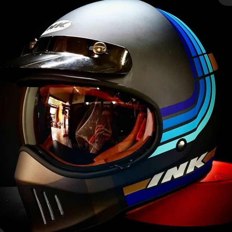 HELM INK TROOPER BORDERLINE BLAK DOF/BLUE ANTRANTIKE GREY ORIGINAL
