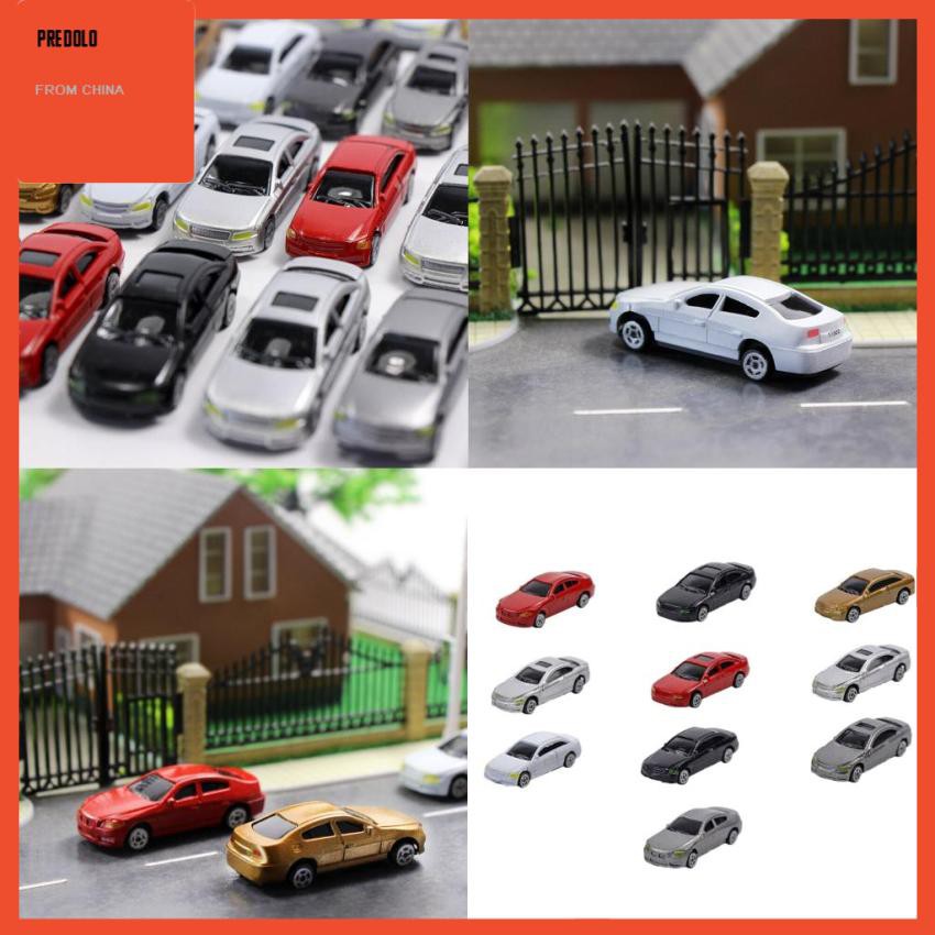 10pcs Miniatur Mobil Skala 1: 87 Untuk Pemandangan Kereta Api