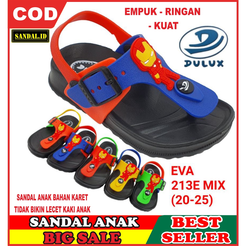 Sandal Anak Laki Laki Ironman Umur 1 2 3 4 Tahun size 20 21 22 23 24 25, dulux 213E Mix Jepit Tali B