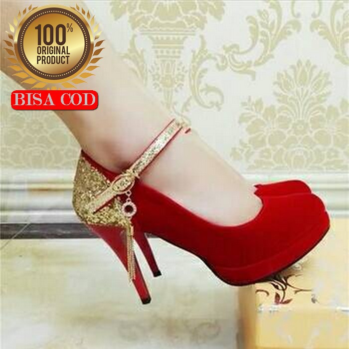 Sepatu Hak Tinggi Emory Andresha 11Emo3186 Original Brand Import  YT226  Glamour Merah / Sepatu Pe