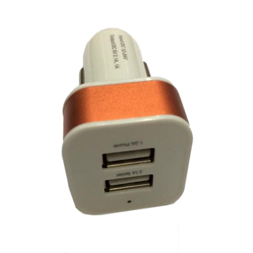 Car Charger 2 USB Charger Mobil 2 Output USB Car Saver HP  - Warna Acak