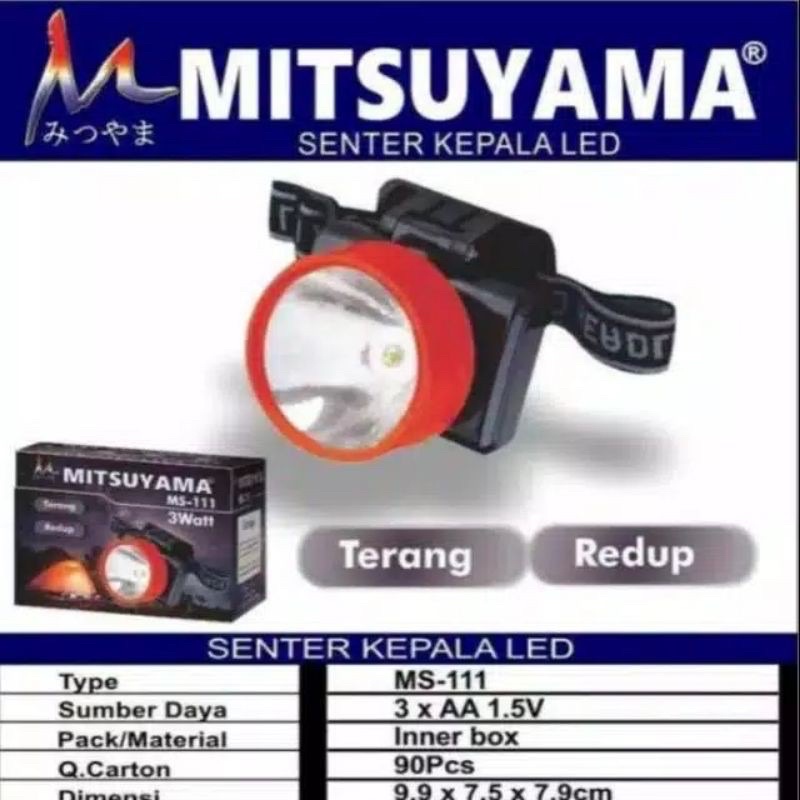 Senter Kepala Mitsuyama MS-111 Senter Mitsuyama MS 111 - Senter Kepala 1 LED SUPER