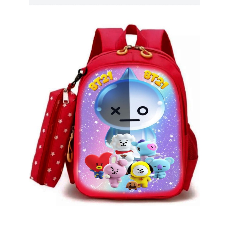 Tas Ransel Sekolah Anak Perempuan TK dan Sd Karakter BT BLINK Kualitas PREMIUM Bonus Tempat Pensil B