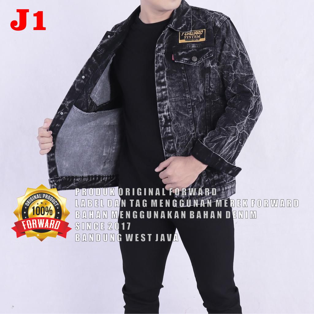 Denim jaket full patch FORWARD System (PATCH SUDAH TERPSANG ) Jaket Jeans Forward