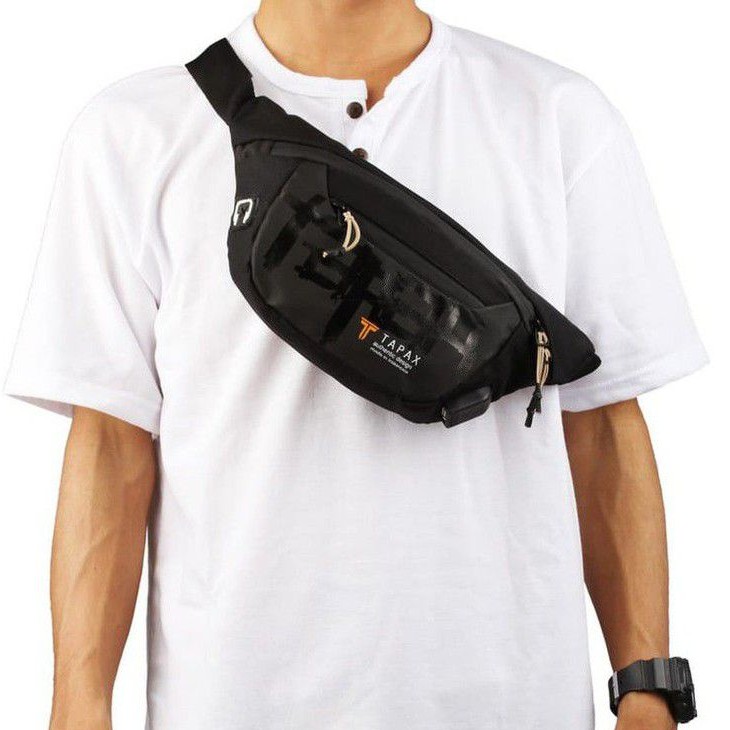 Tas Selempang Waistbag Premium USB Waterproof TapaxCo Victor KinayShop
