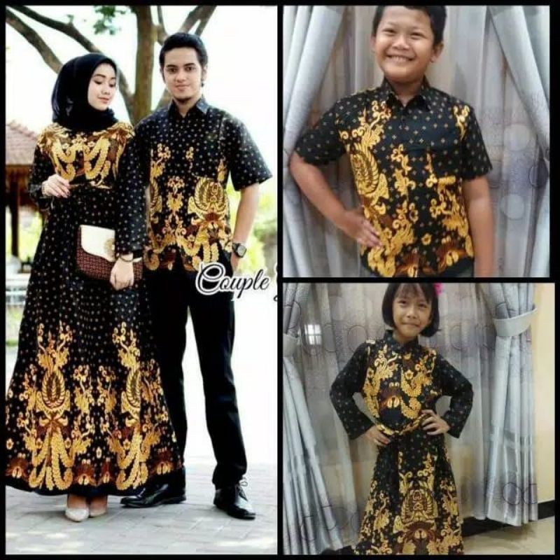 BISA PISAH Batik Couple Keluarga Sania ruffle ori ndoro jowi TERMURAH Gurita Kuning