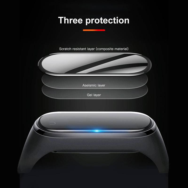 Pelindung Layar Tempered Glass 9D Curved HD Anti Blu-ray Untuk Xiaomi Mi Band 6 5 4 3