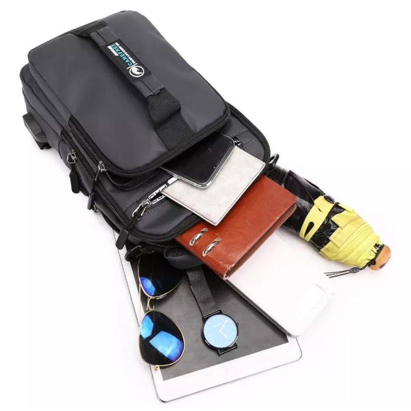 AIRLINER 1011- Tas 3 in 1 Ransel Selempang ABG Slingbag Dual USB Tas Sepeda Import Ransel ABG Trendy