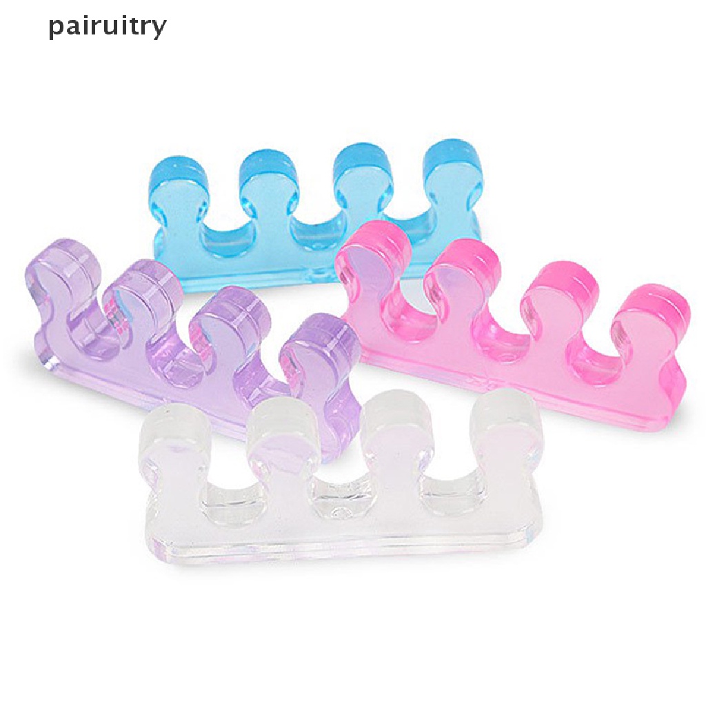 Prt 2Pcs Separator Jari Kaki Bahan Silikon Lembut Flexible Untuk Manicure / Pedicure PRT