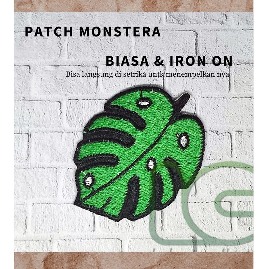 PATCH BORDIR DAUN MONSTERA / PATCH BORDIR TEMPEL MONSTERA