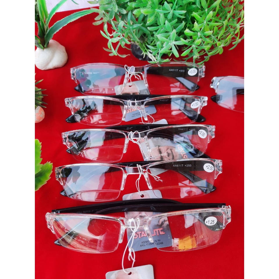 Kacamata Baca Lensa Plus(+) Type AA611 Frame Plastik Lentur/Kacamata Baca Plus (+) Semirimless/KACAMATA BACA PRIA/KACAMATA PRIA/KACAMATA RABUN DEKAT/KACAMATA RABUN JAUH