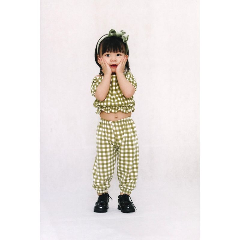 BJA - Setelan Anak Perempuan/Setelan Celana Tartan/Set Tartan/Fashion Anak