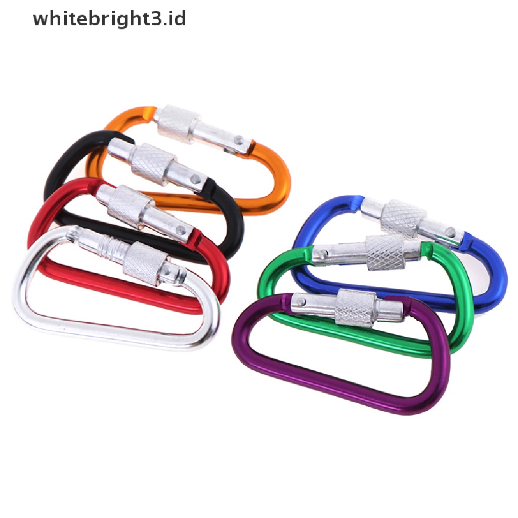 (whitebright3.id) 2pcs Carabiner Bentuk D Bahan Aluminum Untuk Outdoor