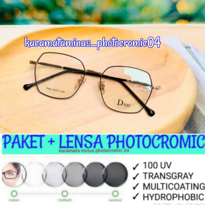 KACAMATA LENSA PHOTOCROMIC 8162 FRAME KOTAK