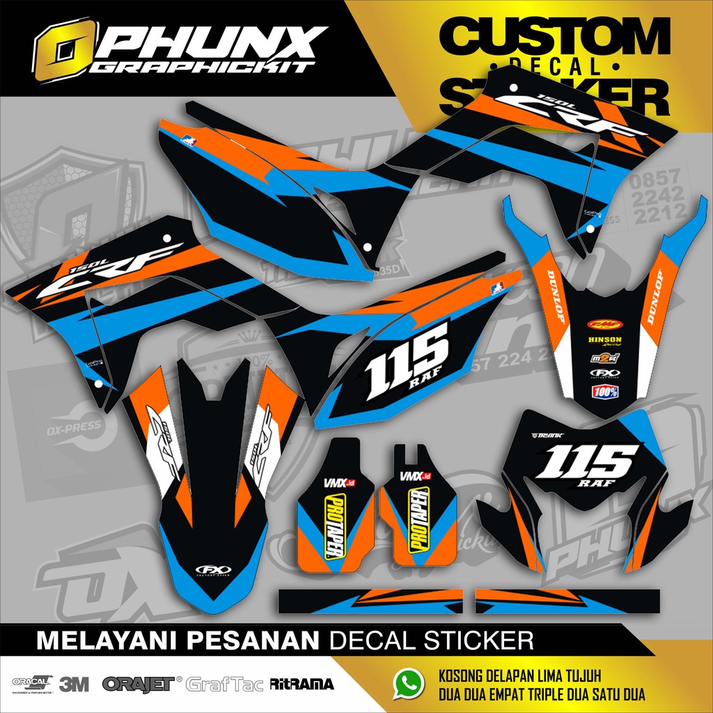 Stiker Decal Custom crf 150 L motocross sticker sticker variasi sticker stiker trail adventure (4)