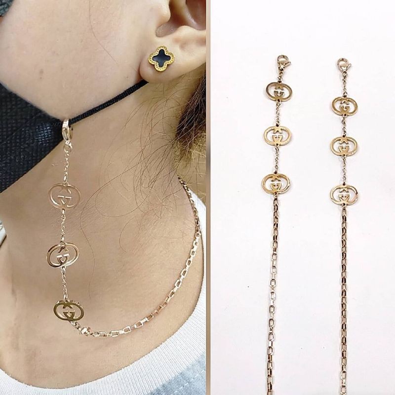 Kalung masker titanium Gc.chane,CD, Lv,torii, herme,ysl