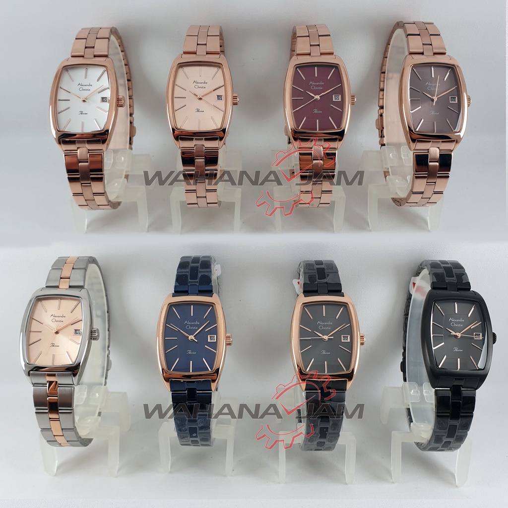 Alexandre Christie AC 2961 LD / Jam Tangan Wanita AC2961 Alexander Cewek Oval Rantai Rosegold Biru H