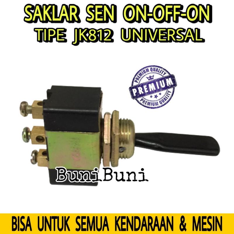 Saklar Lampu SEN On-Off-On 3 Kaki Pin Untuk Mobil &amp; Motor JK812 Universal