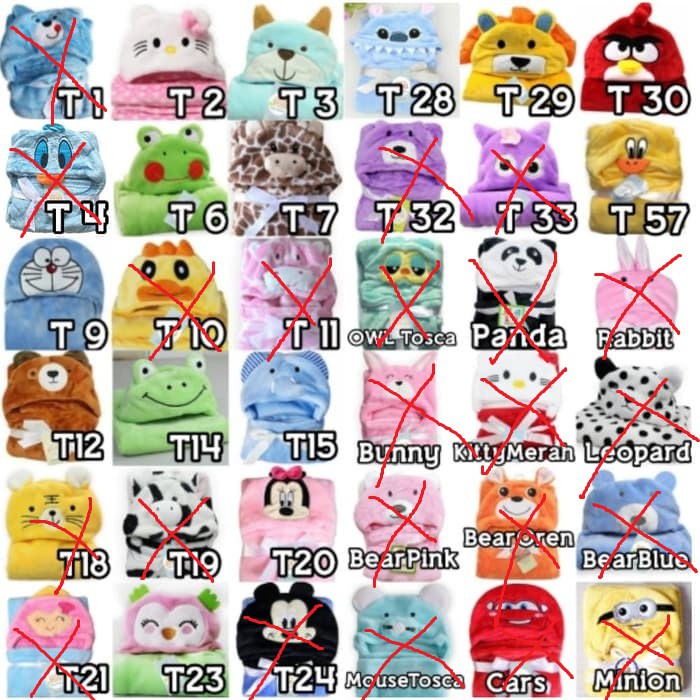 Selimut topi bayi boneka animal 3d bulu lembut import selimut bulu hoodie blangket