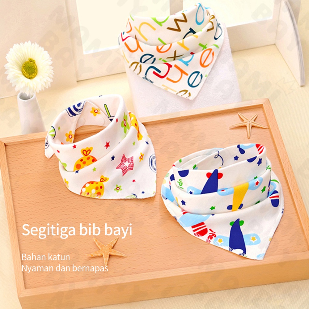 Mamibayi Bib bayi bahan katun bentuk segitiga celemek bayi  katun motif