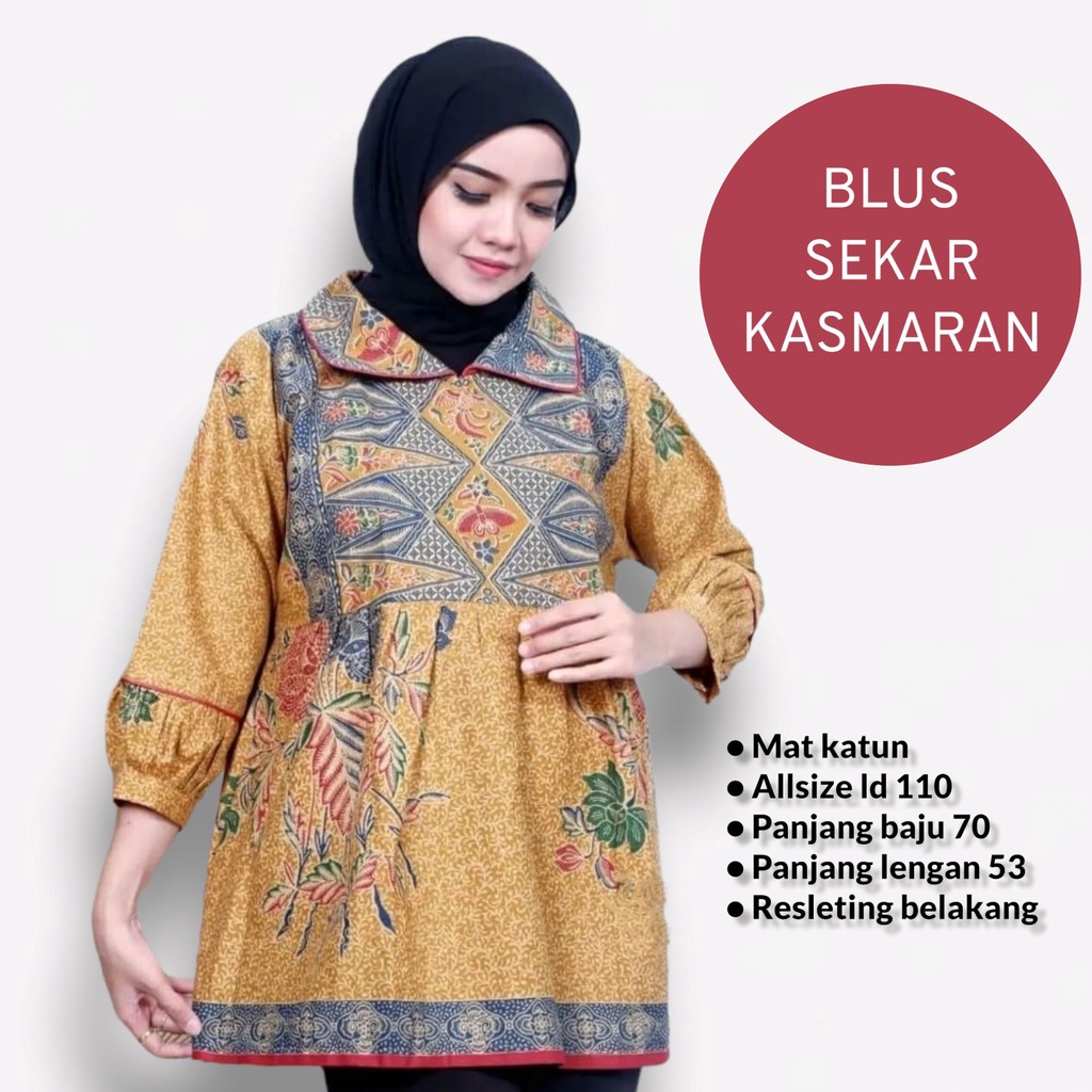 Blus sekar kasmaran batik solo atasan kerja blus kantor