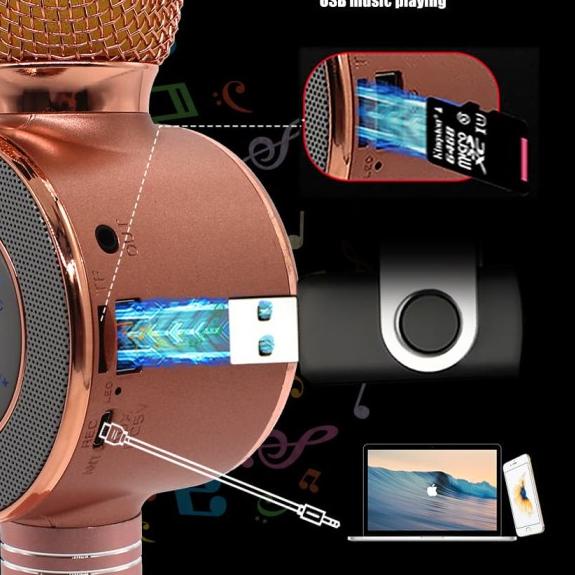 ♝ Mic Karaoke Bluetooth Wireless WS668 High Quality ✻