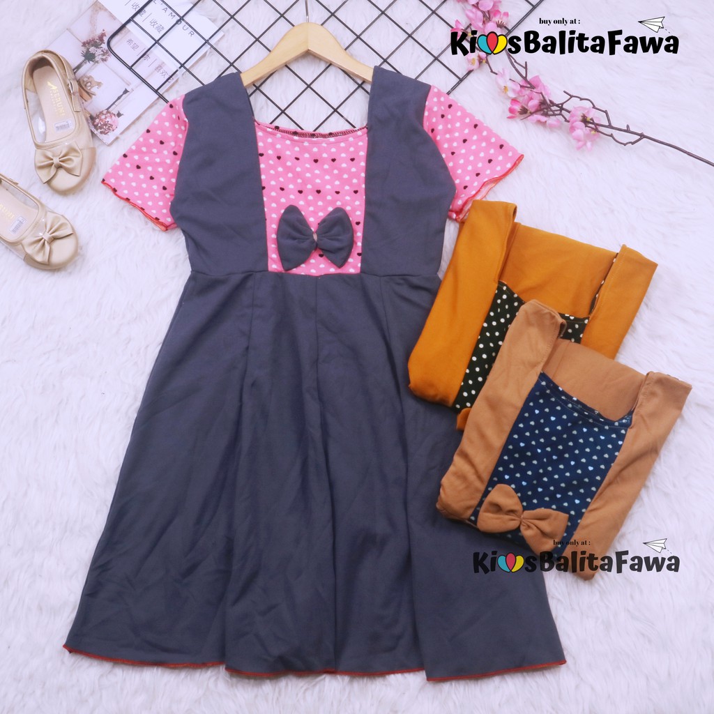 Dress Nadine uk Bayi - 8 Tahun / Pakaian Baju Cewek Dres Pesta Import Baby Perempuan Murah Harian