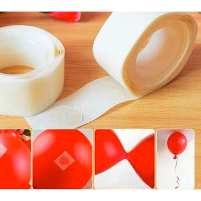 LEM BALON 1 Roll isi 100 / Balloon Glue Dot / Perekat ke Dinding Atap / Ulang Tahun Natal Christmas